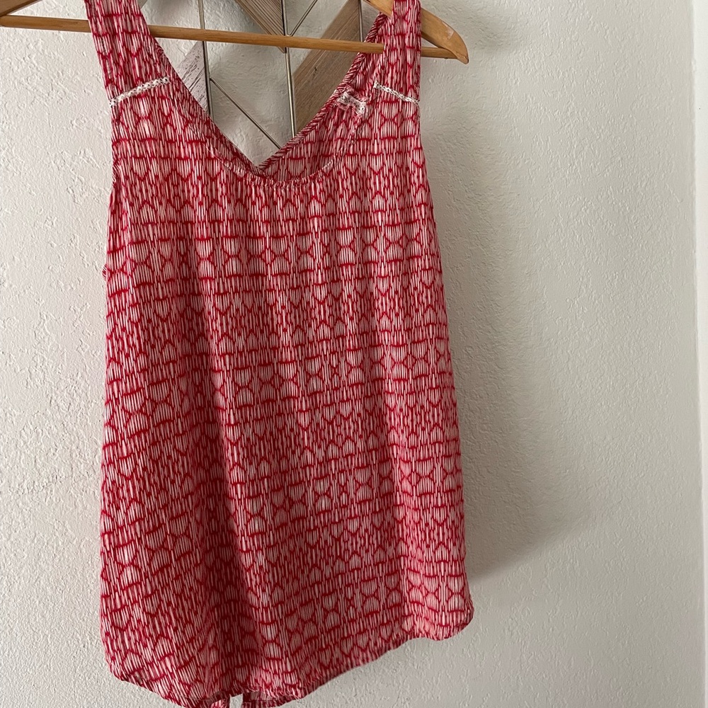 Lucky Brand red stripe open back tank top